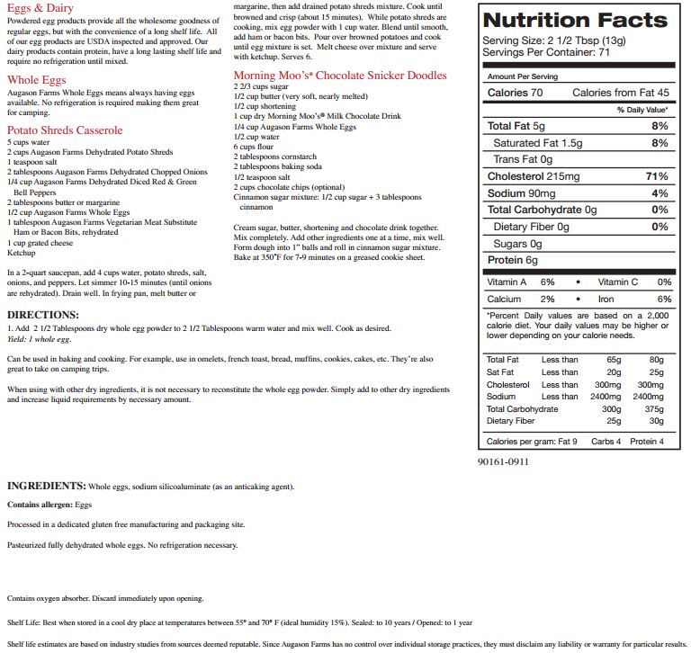 Augason Farms Whole Dried Eggs 10 Can